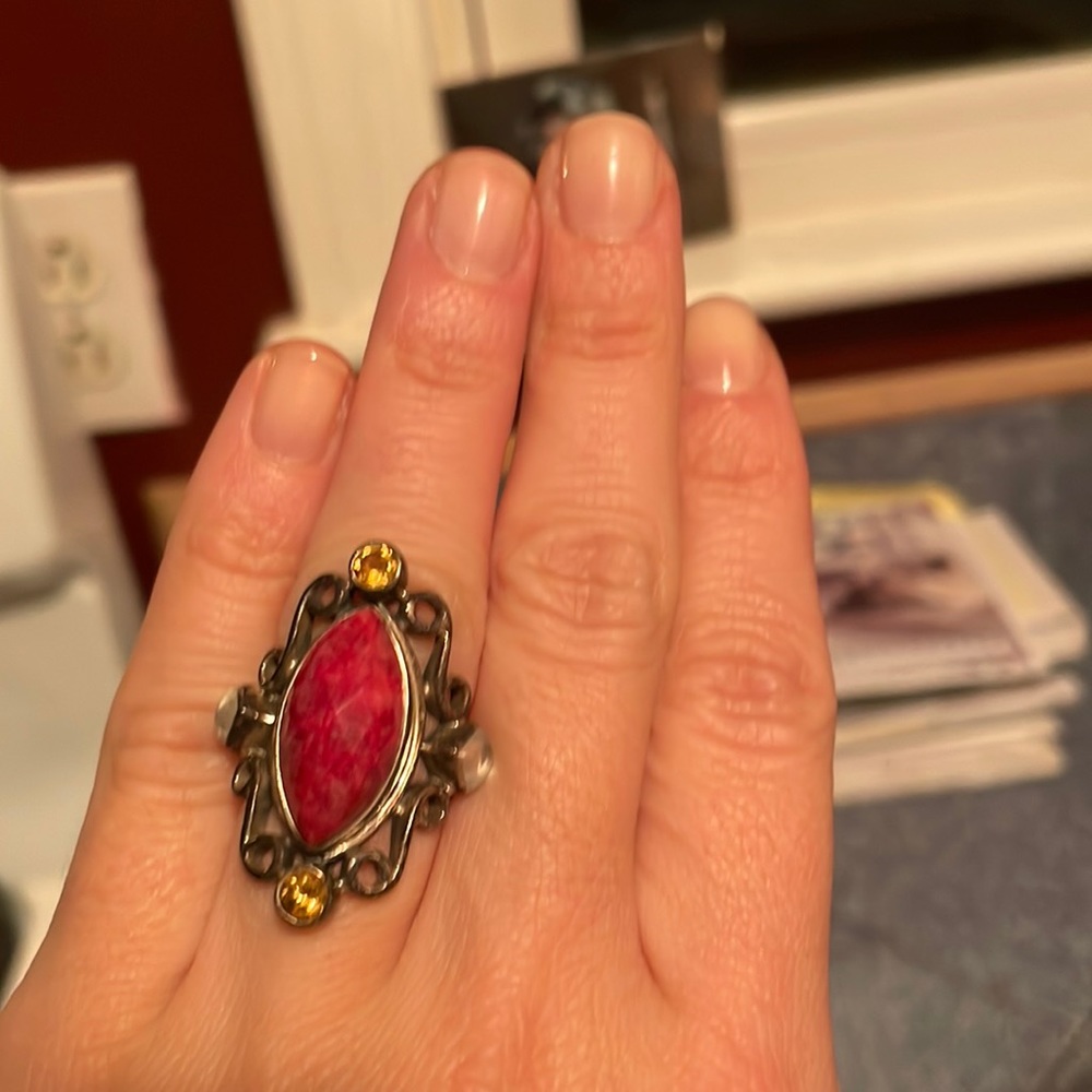 Red jasper gemstone ring - Picture 1 of 4